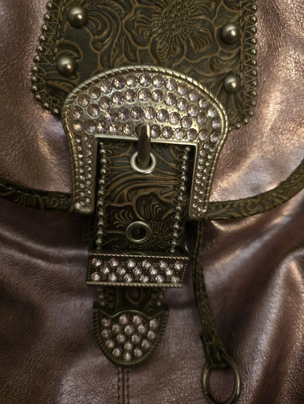 Kathy Van Zeeland Purple Metallic Backpack Bag